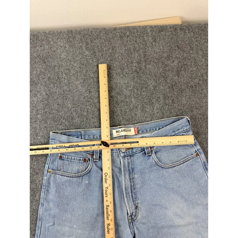 Levis 550 Relaxed Fit Mens Jeans 36x34 Light Wash Blue Cotton Denim‎ 550-0261